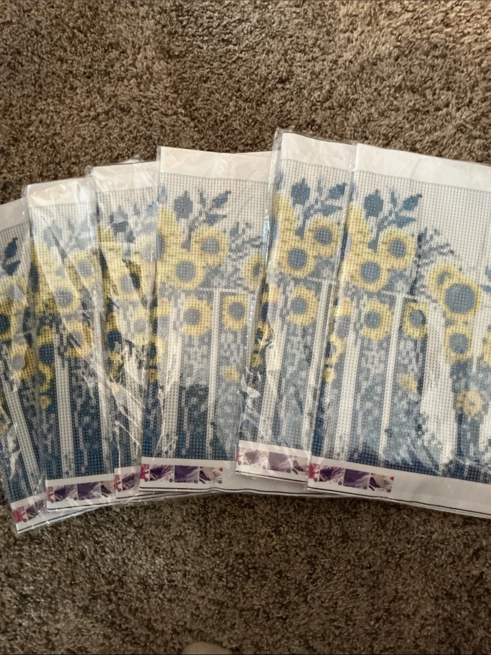 6 (six) ) 5D Diamond Painting Kits for Adults Family Sunflower DIY